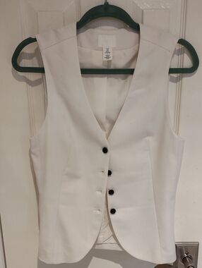 H&M White/Cream Button Down Vest